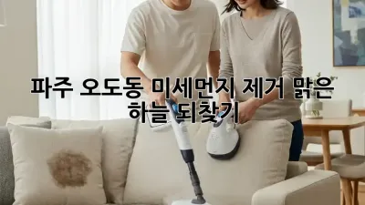 😷 파주 오도동 미세먼지 제거, 맑은 하늘 되찾기! 🏡